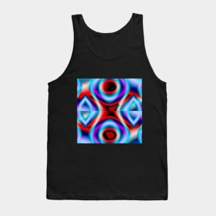 Red, Blue and Black Multishape Fractal Design Tank Top